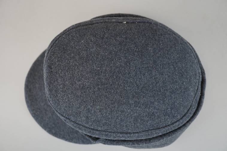 A grey and black hat

Description automatically generated