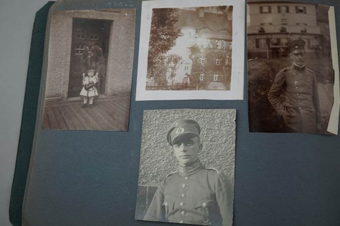 Several pictures of a soldier and a child

Description automatically generated