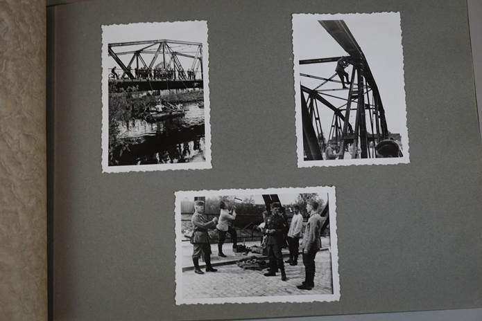 Several pictures of people working on a bridge

Description automatically generated
