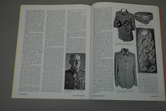 An open book with pictures of military uniforms

Description automatically generated