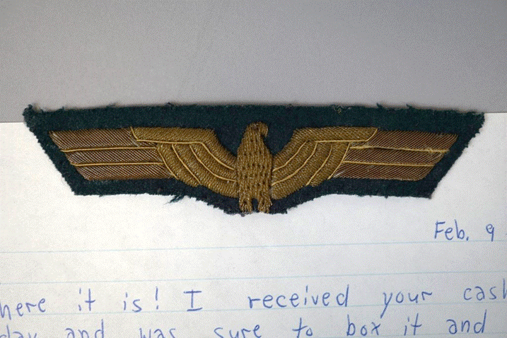 A close-up of a shoulder patch

Description automatically generated