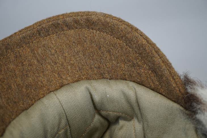 A close-up of a brown hat

Description automatically generated