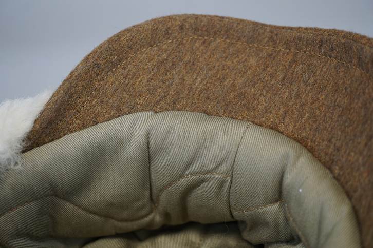 A close-up of a brown hat

Description automatically generated