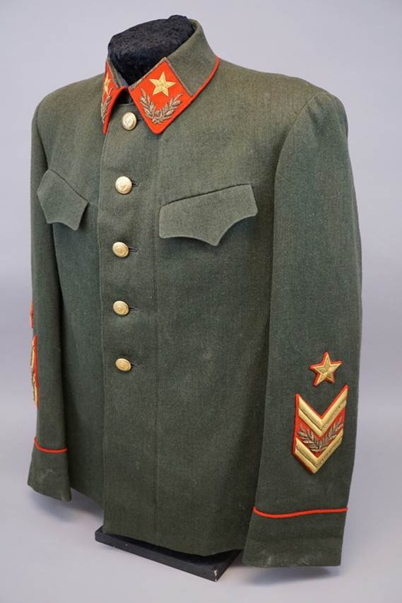 A military uniform with gold patches

AI-generated content may be incorrect.