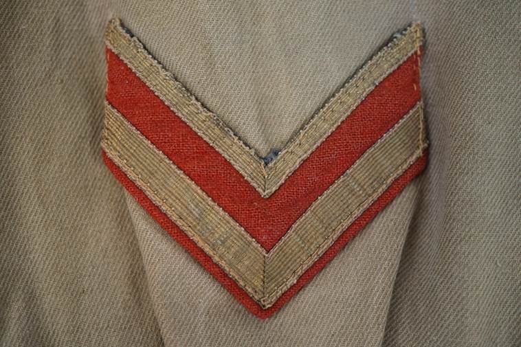 A close-up of a red and tan chevron

AI-generated content may be incorrect.